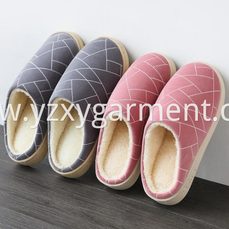 Plush non-slip cotton slippers